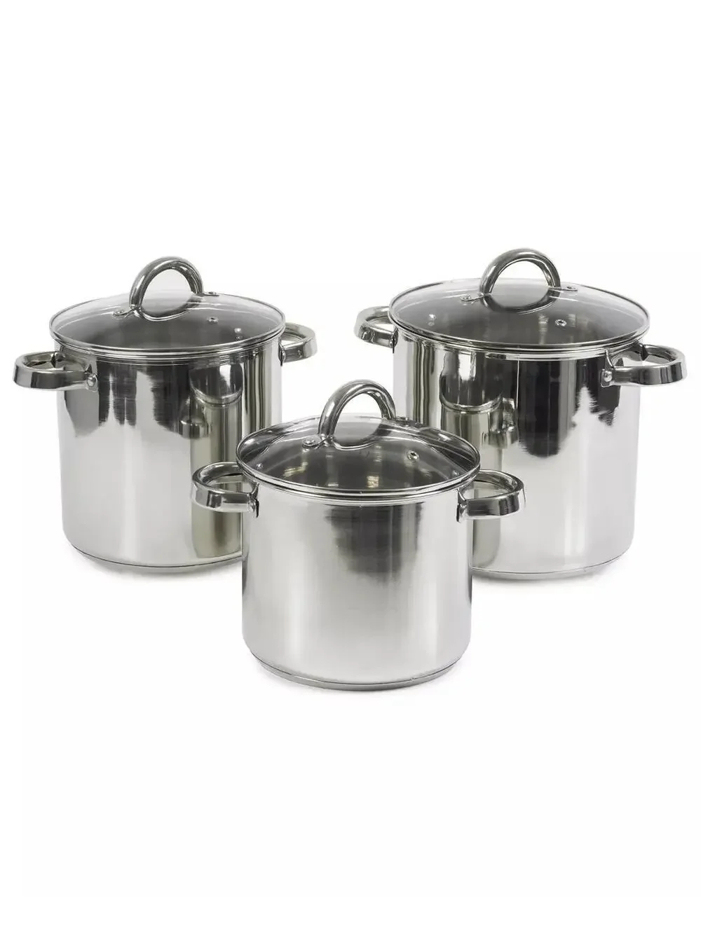 193$ Sedona Kitchen Stainless Steel 3-Pc. Stock Pot Set Stainless Steel